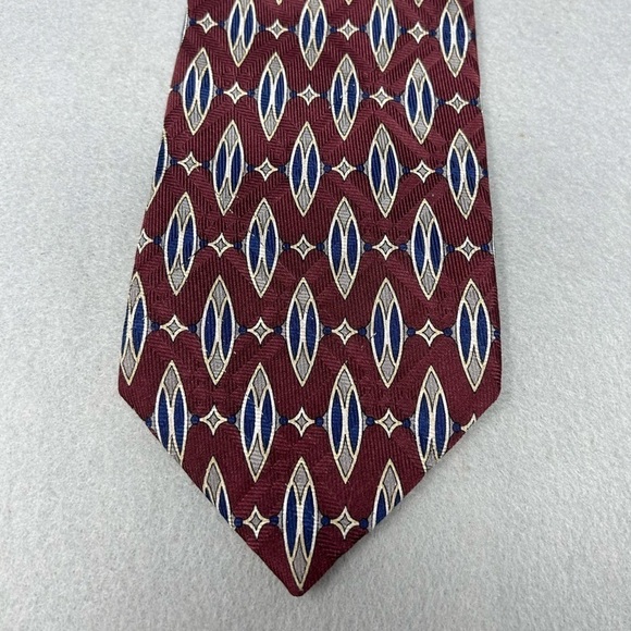 Robert Talbott Nordstrom 100% Silk Mens Tie Necktie Red/Blue Geometric 4 x 58 - Picture 2 of 9